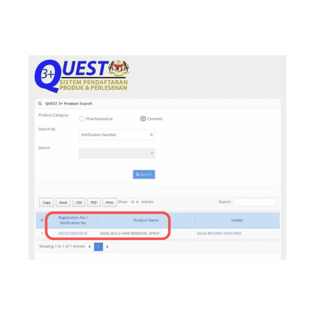 Sijil kelulusan KKM untuk Sang Bulu