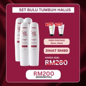 SET BULU TUMBUH HALUS SANG BULU 4 BOTOL (FREE 2 BATH BABES)